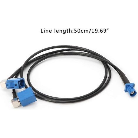 Fakra C Stecker auf 2 x Fakra C Buchse RG174 Y-Splitter Kombikabel (1/5)