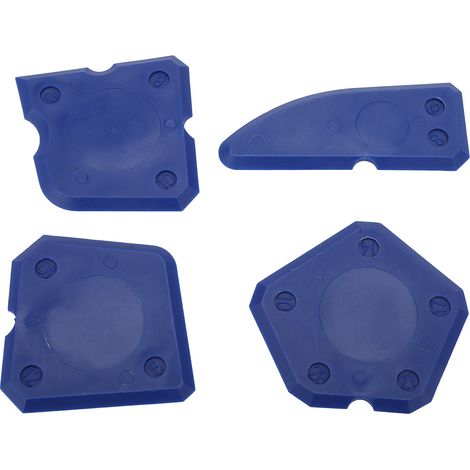 Kit di strumenti per mastice da 4 pezzi Raschietto per cemento in vetro siliconico per sigillatura di finitura della malta sigillante (Blu)