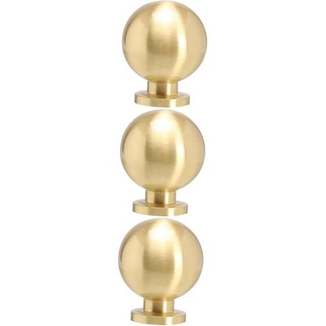 3 Pièces Poignée Boule Boutons D'Armoires De Cuisine Boutons D'Armoire Décoratifs Poignées De Tiroir Décor Doré Bouton En Laiton Plateau De Vanité Rond Poignées D'Armoire Boutons (1/4)
