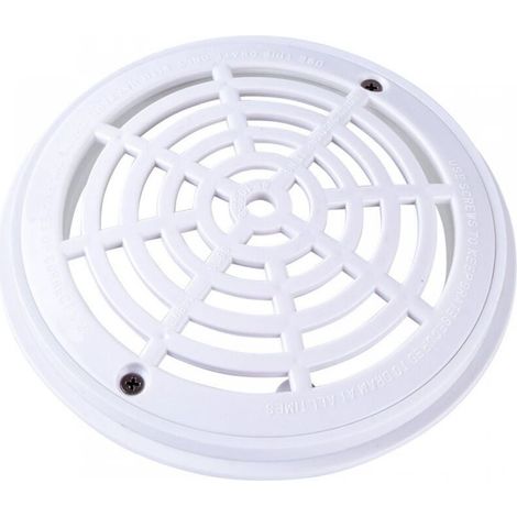 Round Bottom Drain Grid for Swimming Pool - Diam 18 x 20.3cm - White (1/4)