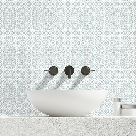 Sticker Mural Carrelage adhésif Cuisine Salle de Bain - 24 STICKERS CARRELAGES AZULEJOS ROCIO - 24stickers10x10cm (1/5)