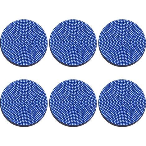 Sous-verre - Cuir synthétique - 10 cm de diamètre - Pour tasses café thé verres - Usage domestique bureau cuisine bar - Lot de 6 (1/5)