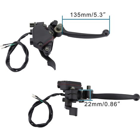 Brake lever 5.7" (145mm) suitable for 50cc, 90cc, 150cc, and 250cc motorcycles. (1/4)