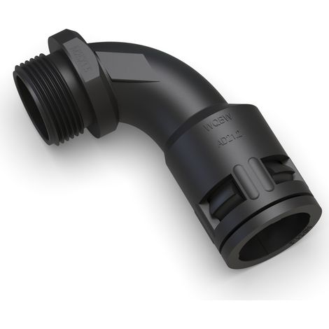 Wellrohrverschraubung 90° Bogen M25 für NW17 IP66 Schwarz (1/2)