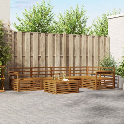 vidaXL Outdoor-Sofagarnitur 6 pcs Natur (1/5)