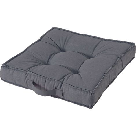 Quadratkissen in gepolsterter Baumwolle 50x50 cm mit Wohnzimmergriff - Grey (1/2)