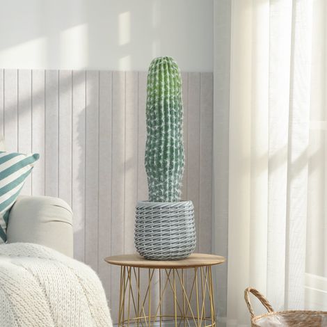 Cactus Artificial 66 cm, Planta Artificial Decorativa con Maceta para Decoración del Interior Verde (1/5)