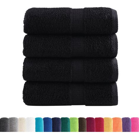 Serviettes de toilette Premium SOLUND 4 pièces Noir 30 x 30 cm 600 g/m²