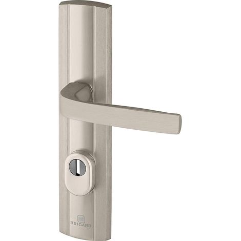 9910151 Ensemble de Poignées Blindées sur Plaque Expression Béquille pour Porte d’Entrée (pour Cylindre Européen), Coloris INOX