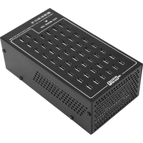 Multi-USB-Smart-Ladestation HD-300W-50T DC 5V 2A 50-Port-USB-Ladegerät EU-Stecker 220V (1/5)