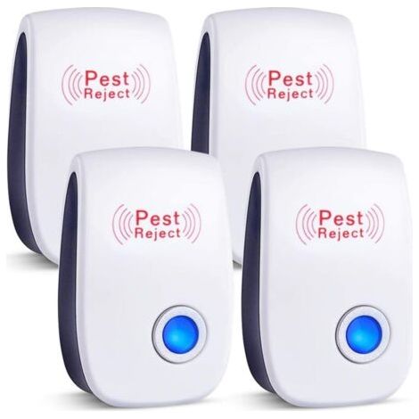 Répulsif Ultrason Anti-Rongeurs Insectes,Repulsif Moustique,Repulsif Anti Mouches Electrique Appareil Répulsif Souris Interieur,Moustique,Cafard,Fourmi,Araignée,100% Inoffensif (4 Paquets)