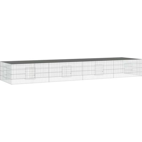Maison Exclusive - Cage à lapin 4 panneaux 433x109x54 cm Fer galvanisé (1/5)