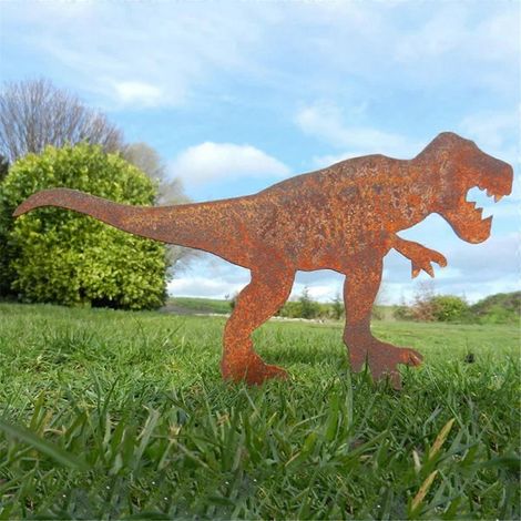 Ornement de poteau de clôture en métal en forme de dinosaure, D-- (1/5)