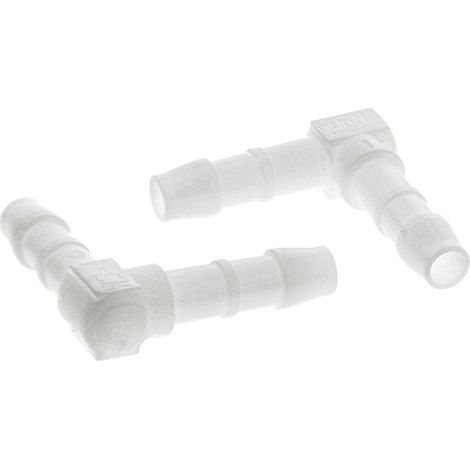 Coupleur coudé RS PRO Mâle Coude, Enfichable, en POM ( Prix pour Paquet de 10 )