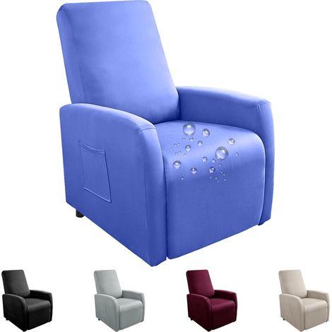 Housse de fauteuil extensible pour fauteuil de relaxation complet, imperméable, protégée contre les éclaboussures, housse de fauteuil, fauteuil de relaxation, fauteuil TV, bleu (1/5)