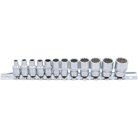 12-teiliger Steckschlüsselsatz – Chrom-Vanadium-Stahl – 6,3 mm (1/4") – Zwölfkantprofil – Für Kfz-Mechaniker und Heimwerkerprojekte (1/5)