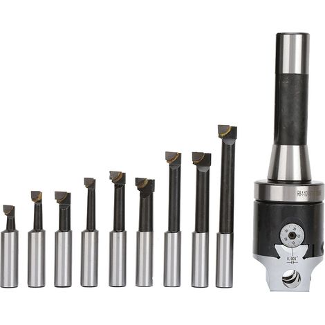 13-teiliger Satz Ausdrehstangen aus Kohlenstoffstahl, englisches R8, CNC-Drehbearbeitung F1 0,001'' 7/16-20UNF (1/5)