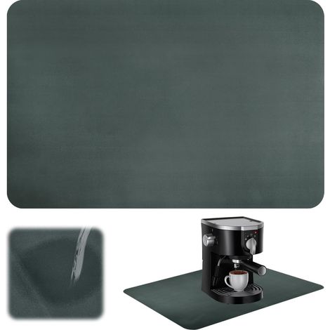 Tapis Egouttoir Vaisselle, 50 × 60 cm Tapis Vaisselle Absorbant Tapi Machine a Cafe, Séchage Rapide,Tapi Egouttoir, Coffee Machine Mat pour Eviers,Bars,Cafés (Gris Foncé) (1/5)
