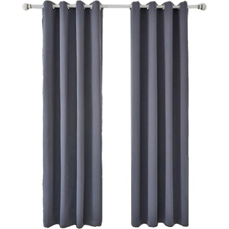 Rideau Occultant, Rideaux Occultants Noirs pour Chambre à Coucher, Rideaux Assombrissants De Chambre à Coucher en Polyester Gris Foncé pour la Décoration de la Maison (132 X 214 Cm) (1/5)
