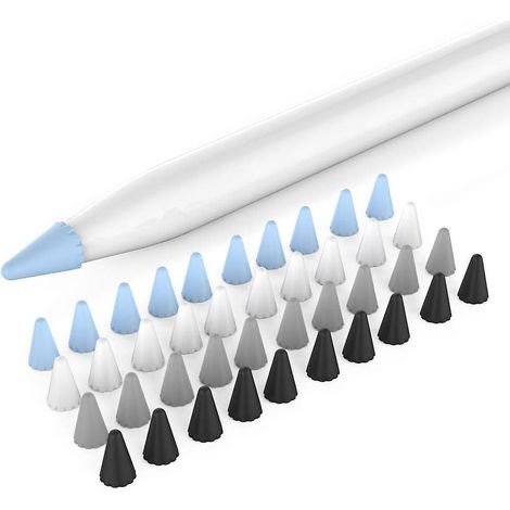 40 Pices Tui De Pointes Pour Apple Pencil 1re Et 2me Gnration,  Silicone Protection De Pointe Compatible Avec Apple Pencil 1re Et 2me Gn (bleu + N (1/5)