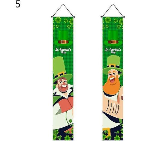 1 Paire D'ornements Suspendus Accrocheurs En Polyester Vert, Large Utilisation, Panneau De Porche Lutin Irlandais, Fournitures Domestiques Q (1/5)