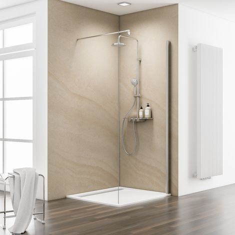 Paroi de douche à l'italienne, verre 6 mm transparent, paroi fixe Walk In Free Schulte, 120 x 200 cm