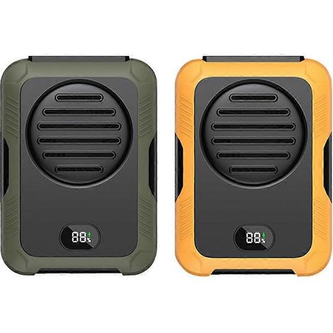 Tragbarer Gürtelventilator, wiederaufladbarer, klingenloser Kühlventilator, Nackenventilator mit Digitalanzeige, freihändiger Ventilator, Hüftventilator für Camping (1/5)