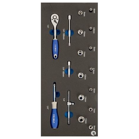 IRIMO - Module mousse 1/3 Douilles 1/4" - 18 pièces