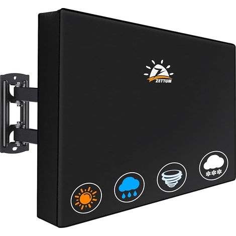 Housse de protection pour TV d'extérieur 32 Pouce – Housse de protection 600D résistante aux intempéries et étanche pour TV d'extérieur de 28 à 32 Pouce, protection pour boîtier de TV (Noir) (1/5)