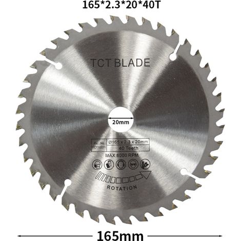Lame De Scie Circulaire TCT - 165 Mm - 40 Dents - Pour Bois Et Matériaux Non Ferreux - Alésage 20 Mm (1/5)