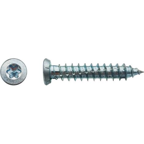 100 Vis Béton d'Ancrage Tête Fraisée Torx T30 7.5 x 252 mm - Zingué blanc - D-Work