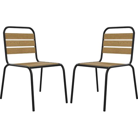 Sedia da giardino impilabile in polywood e metallo - Nero - Lotto di 2 - LYLIOS di MYLIA (1/5)
