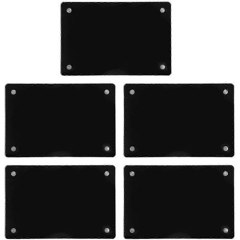 Lot de 5 porte-étiquettes magnétiques en acrylique noir, cadre photo double face transparent, présentoir magnétique pour affiches, idéal pour le bureau à domicile ou le travail. (1/4)