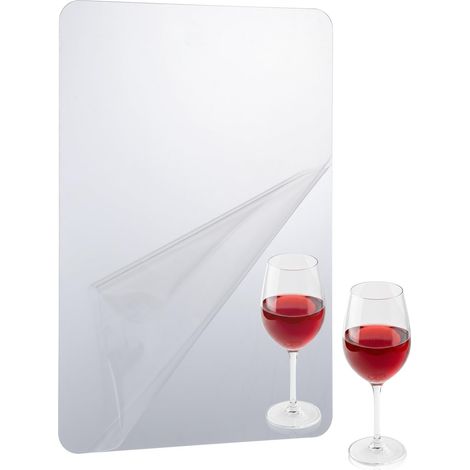 Miroir mural en acrylique à décoller - Incassable - Taille découpée - Pour réparation de carrelage de bureau, table, plafond, chambre à coucher, bordure en papier - Décoration extérieure (1/5)