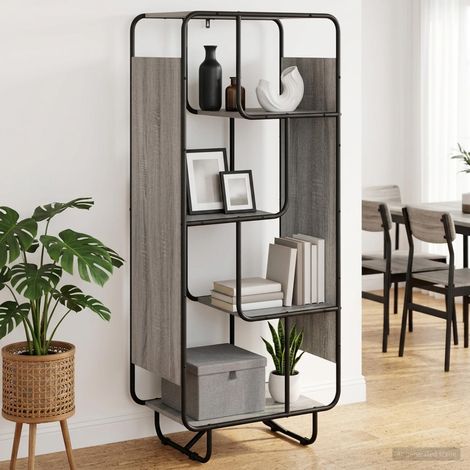 vidaXL Buffet haut Sonoma gris 60 x 37,5 x 144 cm Bois d'ingénierie (1/5)