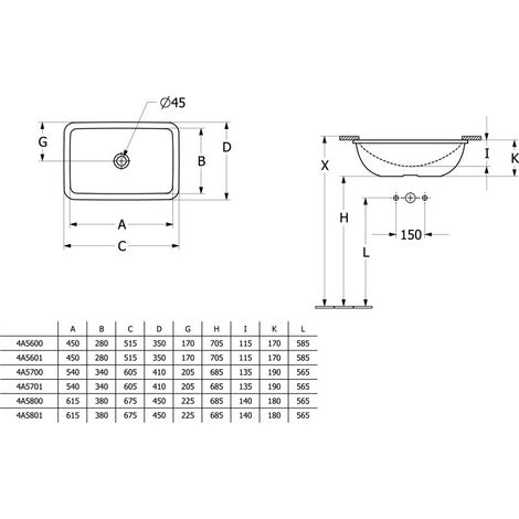 Villeroy & Boch 4A5700R7 cuve sous-plan Loop & Friends 540x340 mm