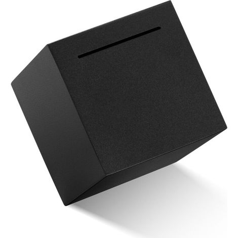 Tirelire en Acier Inoxydable pour Adultes et Enfants - Grande Capacité 10000 Euros - Doit Être Cassée pour - 12cm x 12cm - Noir