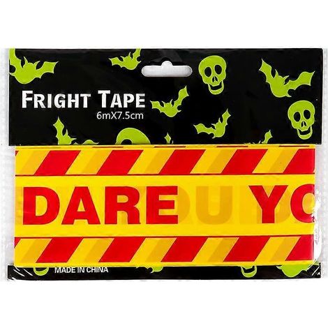 2 cintas de advertencia de Halloween, cinta de barrera de miedo con calavera naranja - Decoraciones para fiestas de Halloween al aire libre, decoraciones para escenas del crimen, accesorios para casas (1/5)