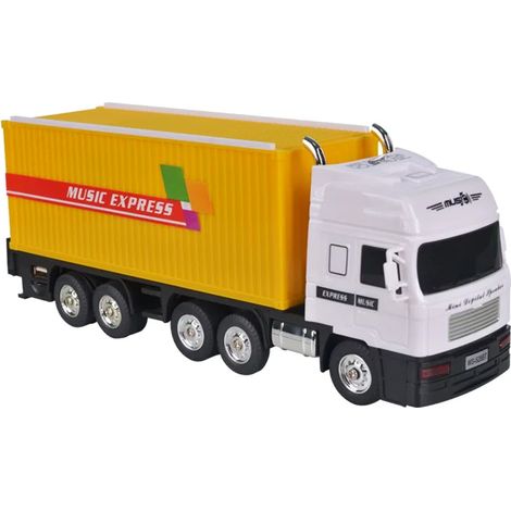 Enceinte stéréo sans fil Bluetooth en forme de camion avec emplacement pour carte TF, port USB, radio et batterie rechargeable. (1/2)