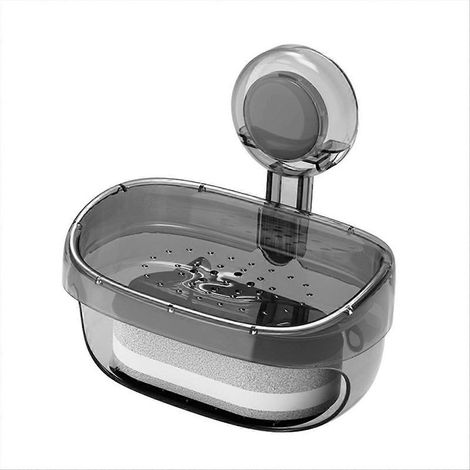 Porte-savon à ventouse avec évacuation d'eau, porte-savon mural mobile, accessoires de salle de bain C (1/5)
