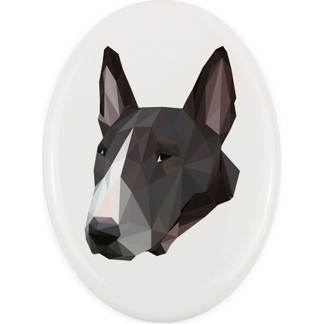 Bull Terrier: una placa geométrica con una foto e inscripción de Art-Dog (1/4)