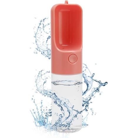 Bouteille d'eau pour Chien - MARQUE - Modèle - Sans BPA - Anti-fuite - 450 ml - Rose (1/4)