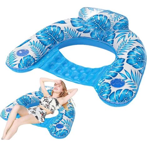 Chaise flottante de piscine gonflable – Flotteurs de piscine flottant pour piscine d'eau avec porte-gobelet, jouet de piscine, fête flottante pour adultes