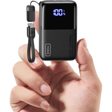 Batterie Externe, Ultra Mini 45W Charge Rapide 10000mAh Power Bank avec Câble USBC Amovible, Autorisé en Avion, Essentiels de Voyage, Powerbank pour 17 16 Pro, etc (1/5)