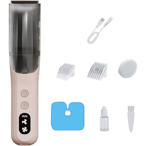 Cortapelos eléctrico, kit de cortapelos eléctrico, herramienta de aseo silenciosa e impermeable, sistema de borde interactivo recargable, diseño seguro de bajo ruido, máquina de corte rosa. (1/5)