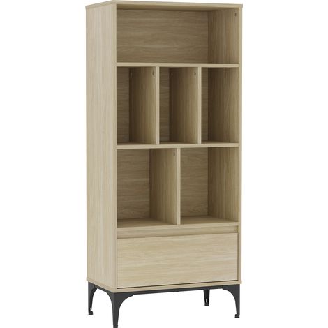 Libreria 137 x 60 x 35 cm effetto rovere chiaro 030008989