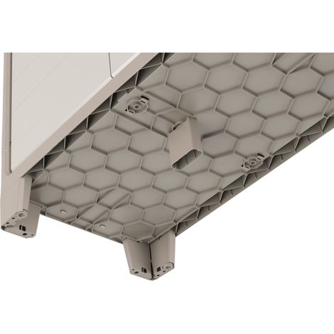 Keter – Armoire de jardin imperméable 2 portes – 8 étagères réglables – Plastique gris finition bois – Capacité 15 kg par étagère