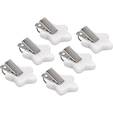 Wakects Lot de 6 Poids à Clipser en Acier Inoxydable pour Nappe, Petite Taille, 200 G, Imperméable, Antirouille, pour Pique-Nique, Fête, Salle à Manger en Plein Air (Forme d'étoile) (1/5)