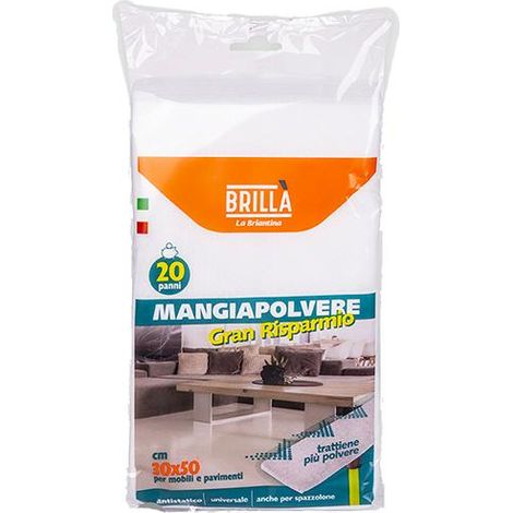 PANNI ELETTROSTATICI PER SCOPA CF 20PZ CATTURA POLVERE