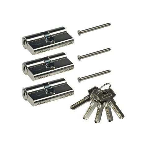 Schließzylinder-Set 3x 60mm, 5 Schlüssel, Not- & Gefahren (1/2)
